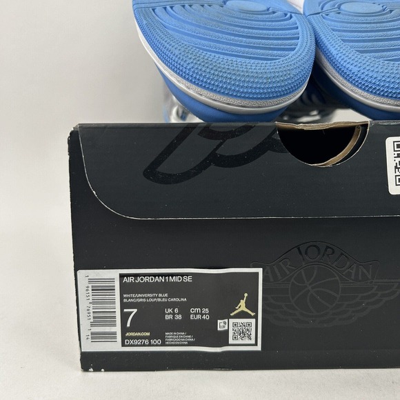 Nike Shoes Air Jordan 1 Mid SE Retro “University Blue/UNC” 2024 - Picture 8 of 8